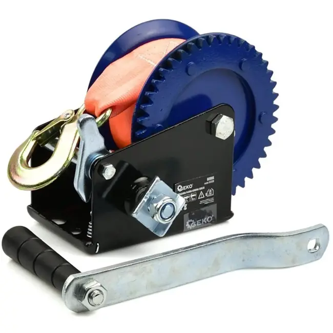 GEKO Handlier - 545 kg capaciteit - 7m band - Veiligheidshaak - Duurzaam ijzer