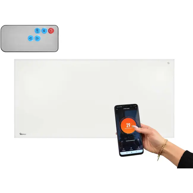 GEKO Slimme infrarood verwarming - WiFi - afstandsbediening - 700W - wandmontage of vrijstaand