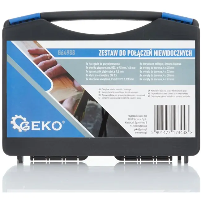 GEKO Onzichtbare houtverbinding set - Precisie - Compleet - 9,5 mm boor - Inclusief schroeven en afdekpennen