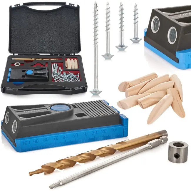 GEKO Onzichtbare houtverbinding set - Precisie - Compleet - 9,5 mm boor - Inclusief schroeven en afdekpennen