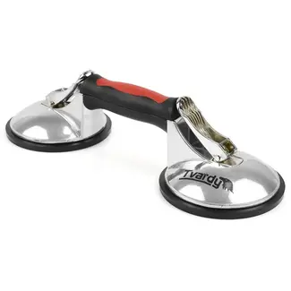 Tvardy Dubbele aluminium zuignap - 125 mm - 120 kg draagkracht - antislip handgreep