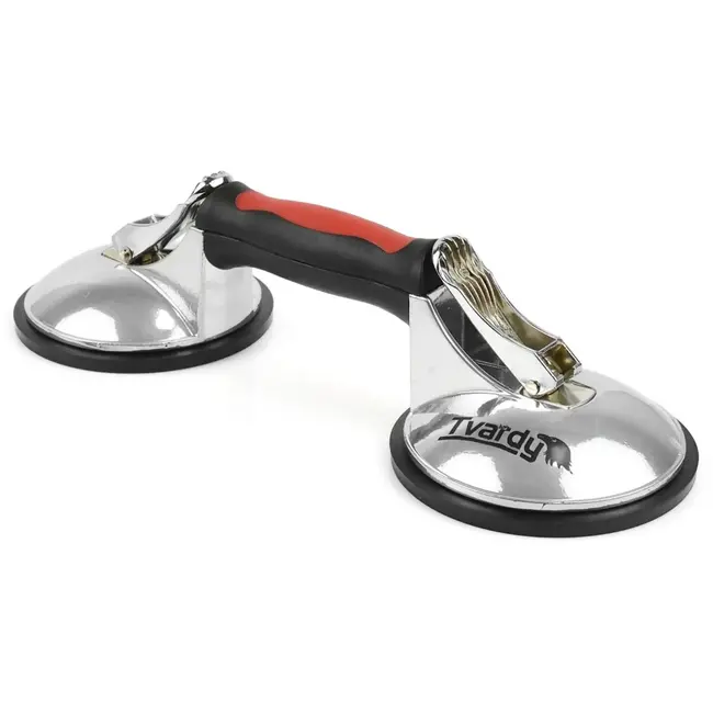 Tvardy Dubbele aluminium zuignap - 125 mm - 120 kg draagkracht - antislip handgreep