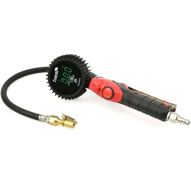 Tvardy Digitale bandenvulpistool - LCD display - Schokbestendige behuizing - 0-18 bar - 45 cm slang