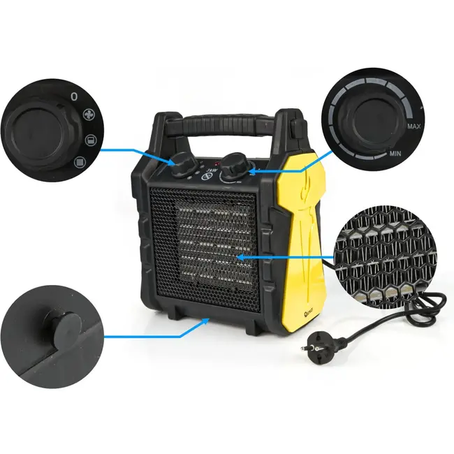 GEKO Elektrische keramische kachel - 3kW - Snelle verwarming - Veilig en draagbaar