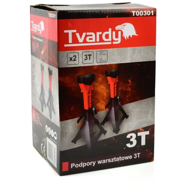 Tvardy Stevige assteunen met ratelmechanisme - 3 ton - 2 stuks - verstelbaar 280-415 mm