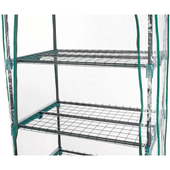 GEKO Mini kas voor balkon - 5 planken - compact en stijlvol - groen/transparant - 195x70x50 cm