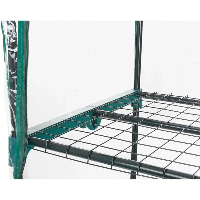 GEKO Mini kas voor balkon - 5 planken - compact en stijlvol - groen/transparant - 195x70x50 cm