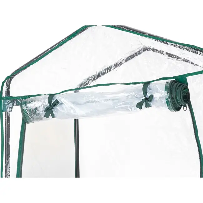 GEKO Mini kas voor balkon - 5 planken - compact en stijlvol - groen/transparant - 195x70x50 cm