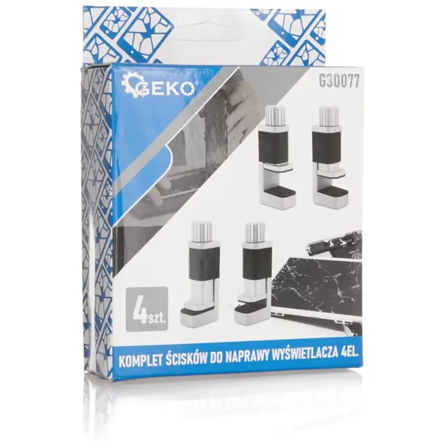 GEKO Set van 4 klemmen - Displayreparatie - Rubberen grip - Veilig en precies
