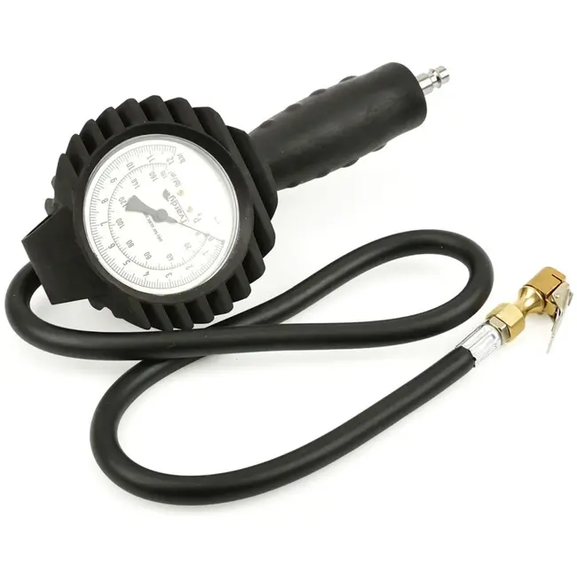 Tvardy Professionele bandenpomp - 12 bar - 95 cm slang - Schokbestendige manometer