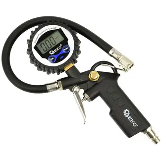 GEKO Pneumatische bandenpomp - digitaal display - schokbestendig - 30 cm slang
