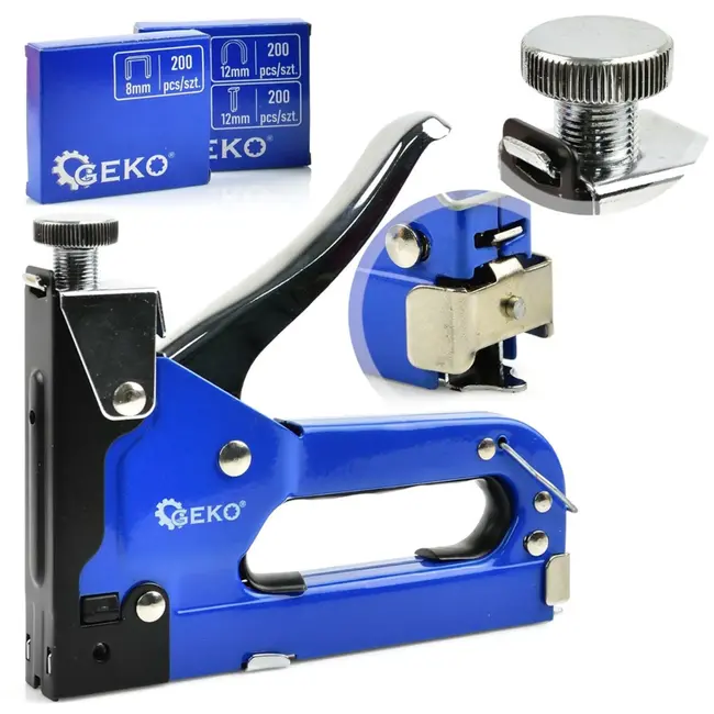 GEKO 3-in-1 nietmachine set - veelzijdig - 600 stuks - verstelbare spanning