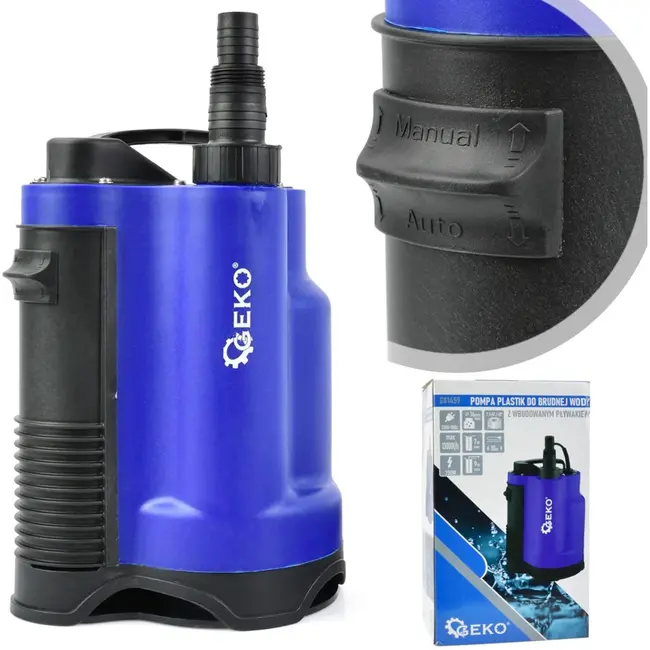 GEKO Krachtige dompelpomp - 750W - Met interne vlotterschakelaar - Voor vuil water - Kunststof behuizing