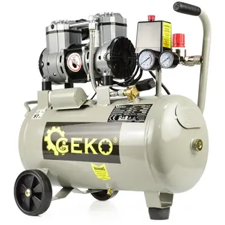 GEKO Olievrije luchtcompressor - 24L - 980W - Mobiel en onderhoudsarm