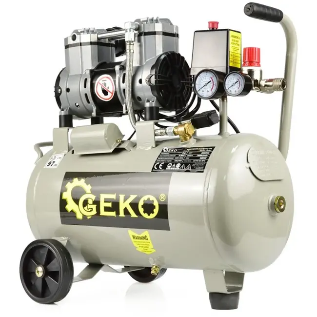 GEKO Olievrije luchtcompressor - 24L - 980W - Mobiel en onderhoudsarm