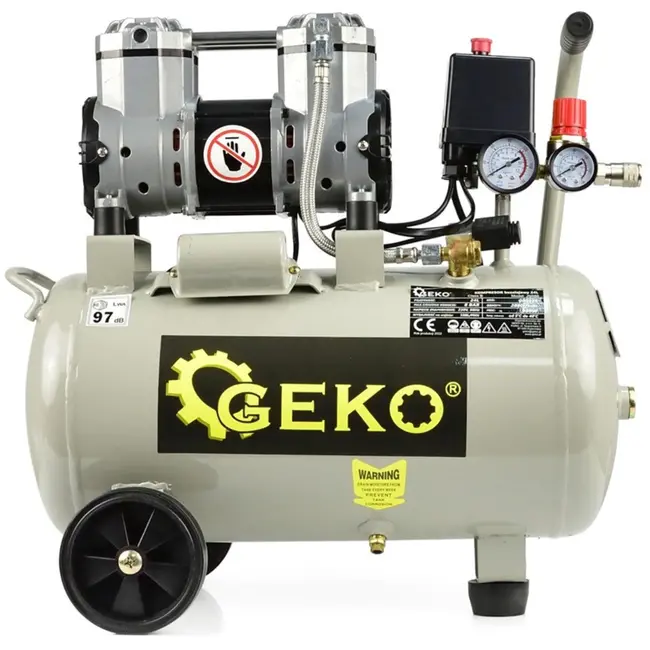 GEKO Olievrije luchtcompressor - 24L - 980W - Mobiel en onderhoudsarm