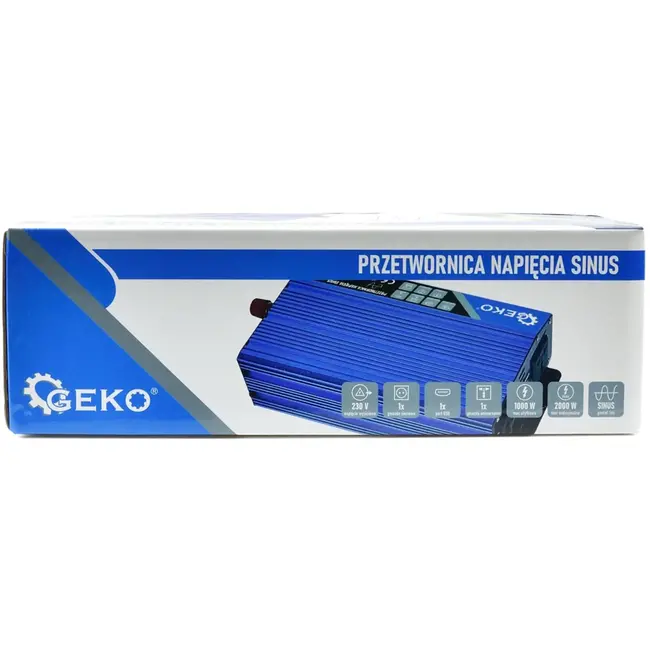 GEKO Pure sinus omvormer - 24V naar 230V - 1000/2000W - USB-aansluiting - Compact ontwerp