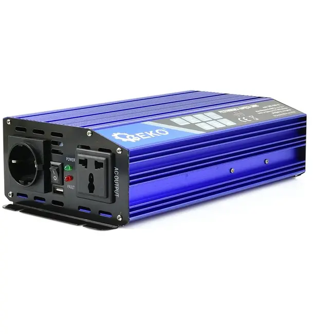 GEKO Pure sinusomvormer - 12V naar 230V - 1000/2000W - USB-aansluiting - Compact ontwerp