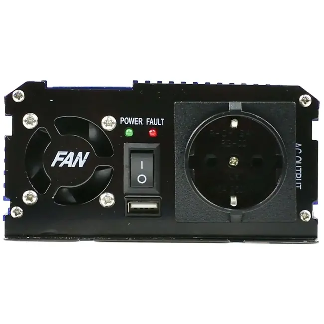 GEKO Pure sinus omvormer - 24V naar 230V - 500/1000W - USB-aansluiting - Compact ontwerp