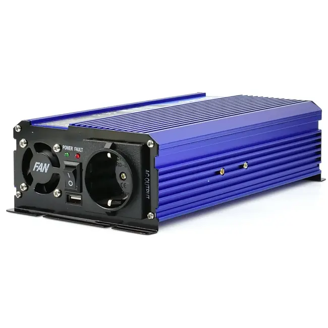 GEKO Pure sinusomvormer - 12V naar 230V - 500/1000W - USB-aansluiting - Compact ontwerp