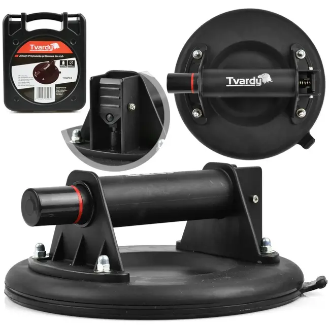 Tvardy Vacuum zuignap - 200mm - 100kg draagkracht - zwart - snelle ontgrendeling