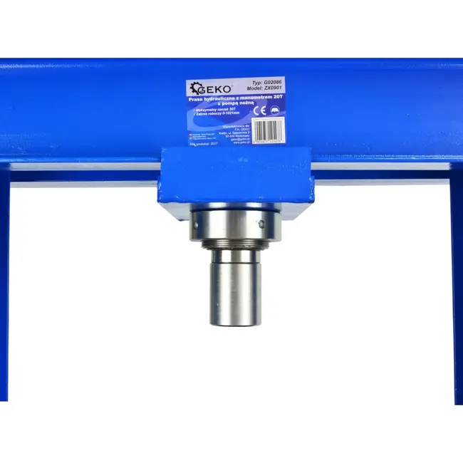 GEKO Hydraulische werkplaatspers - 20 ton - voetbediening - met drukmeter - verstelbare werkhoogte