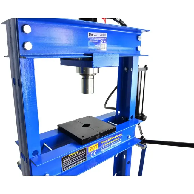 GEKO Hydraulische werkplaatspers - 20 ton - voetbediening - met drukmeter - verstelbare werkhoogte