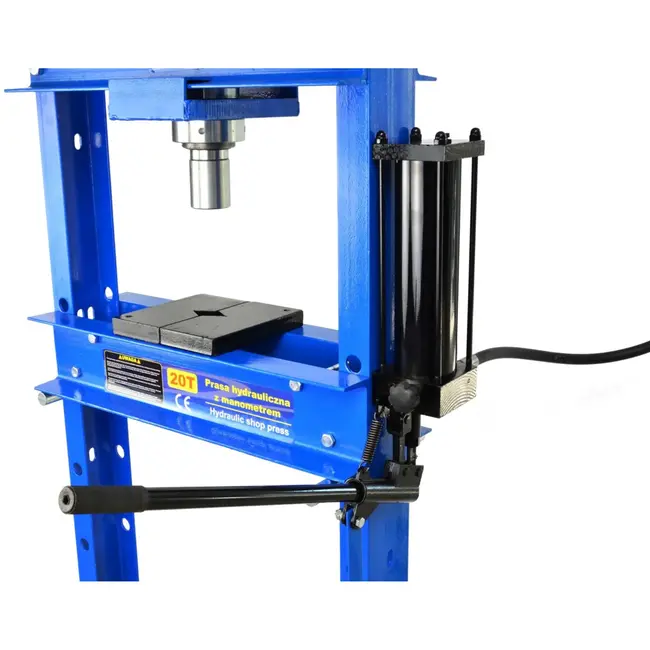 GEKO Hydraulische werkplaatspers - 20 ton - voetbediening - met drukmeter - verstelbare werkhoogte