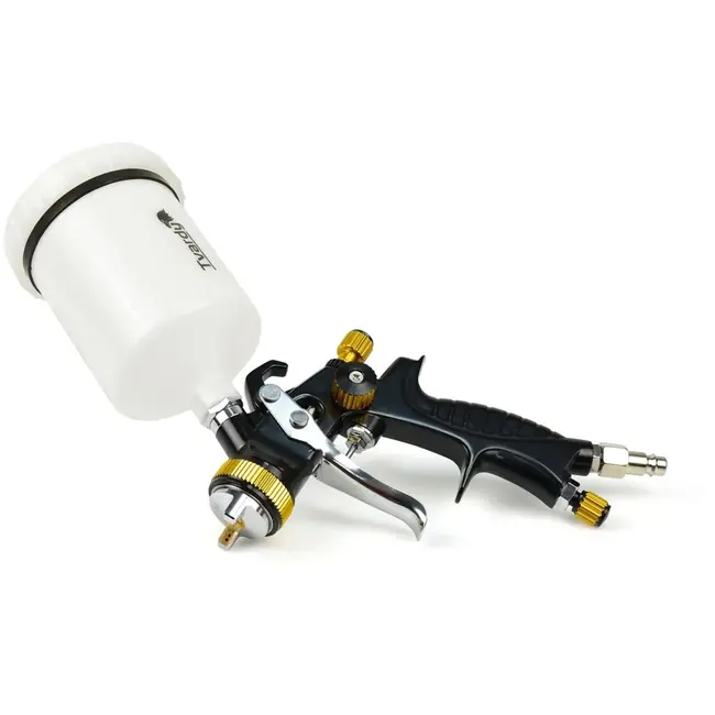 Tvardy LVLP spuitpistool - 1.7mm nozzle - Verstelbare verf- en luchtstroom - Ergonomisch ontwerp - 600 ml tank