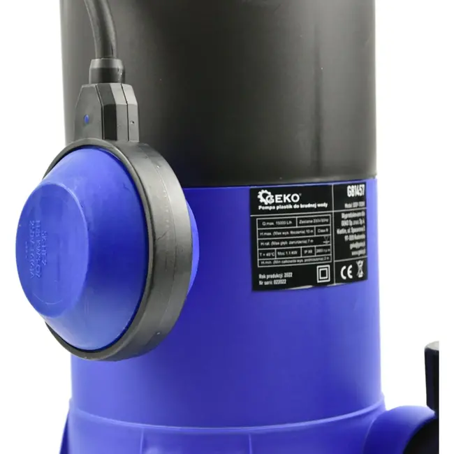 GEKO Krachtige dompelpomp voor vuil water - 1100W - Kunststof - Max. 10m hoogte