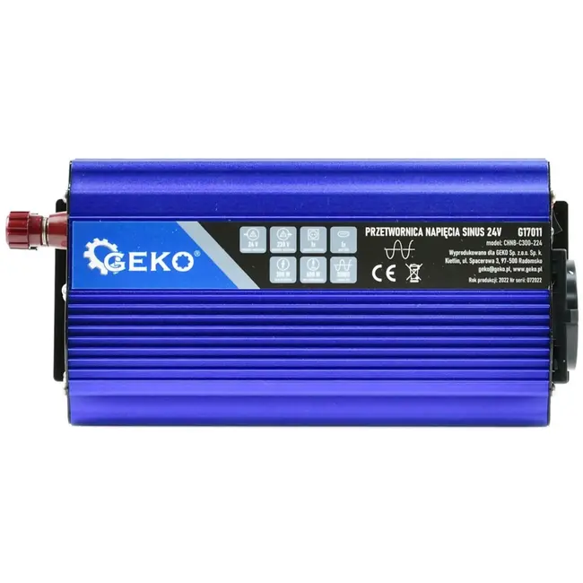 GEKO Pure sinus omvormer - 24V naar 230V - 300/600W - USB-aansluiting - Compact ontwerp