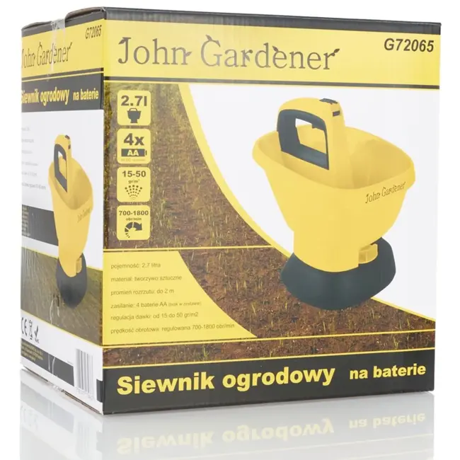 GEKO Elektrische zaaimachine - 2,7L capaciteit - Verstelbare snelheid - Lichtgewicht ontwerp