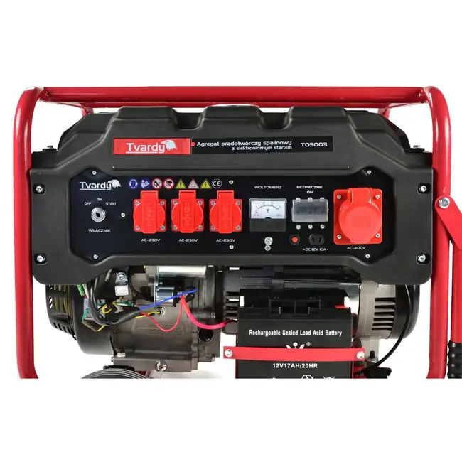 Tvardy Krachtige benzinegenerator - 15 PK - 6600W - 25L tank - Elektronische start