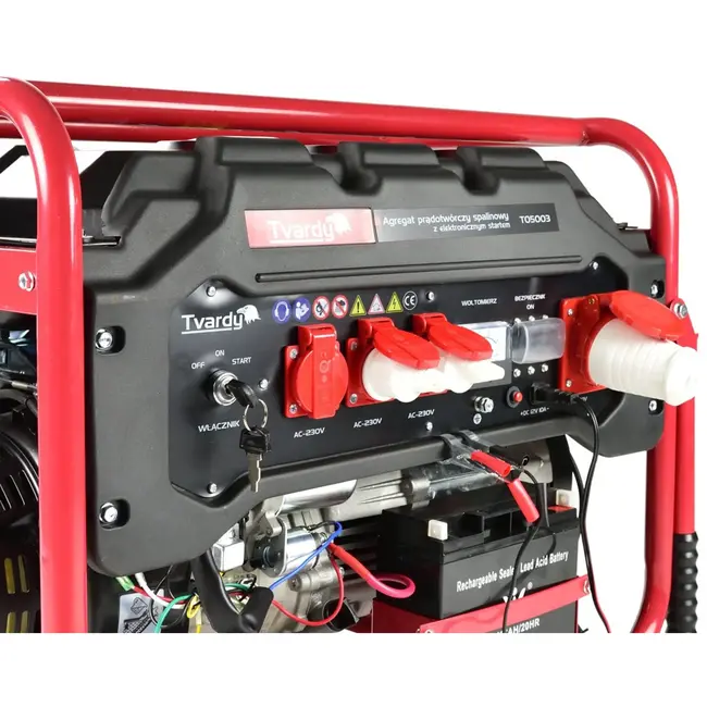 Tvardy Krachtige benzinegenerator - 15 PK - 6600W - 25L tank - Elektronische start