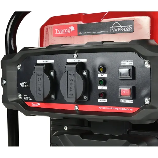 Tvardy Inverter generator - 3 PK - 2000W piekvermogen - 10L tank - 9 uur continu gebruik