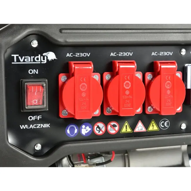 Tvardy Benzinegenerator - 7 PK - 2800W - 15L tank - Kopergewikkeld