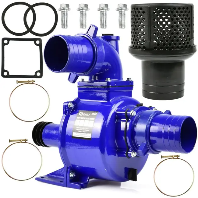 GEKO 4" waterpomp - V-snaar aangedreven - Voor vuil en schoon water - Inclusief accessoires