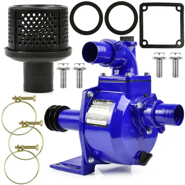 GEKO Waterpomp - V-snaar aangedreven - Voor vuil en schoon water - 50mm - Inclusief accessoires