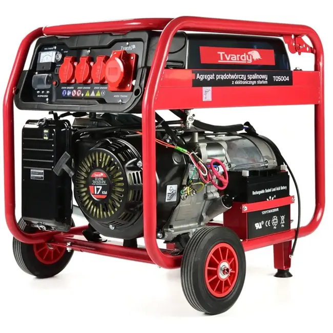 Tvardy Krachtige benzinegenerator - 17 PK - 8500W - Elektrische start - 25L tank