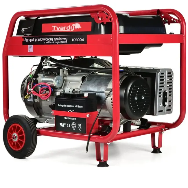 Tvardy Krachtige benzinegenerator - 17 PK - 8500W - Elektrische start - 25L tank