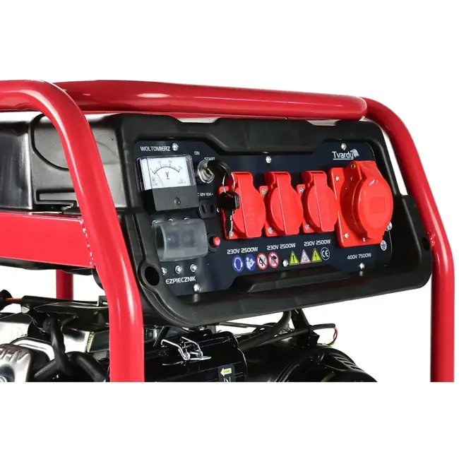 Tvardy Krachtige benzinegenerator - 17 PK - 8500W - Elektrische start - 25L tank