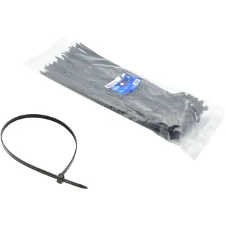 GEKO Zwarte nylon kabelbinders - UV-bestendig - 350mm - 100 stuks