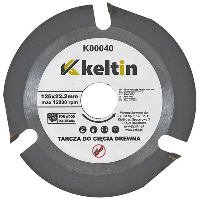 Keltin Houtzaagblad - Manganese Staal - Carbide Tanden - 125 mm
