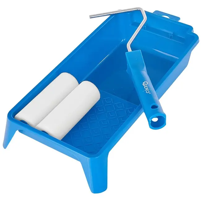 GEKO Schilderset - Middeldichte Schuimrollers - 4-delig - Voor Gladde Oppervlakken