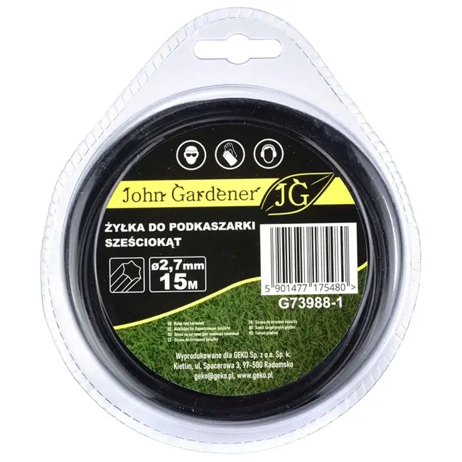 GEKO Nylon snijlijn - Hexagonaal - 2,7 mm - 15 m - Duurzaam kunststof