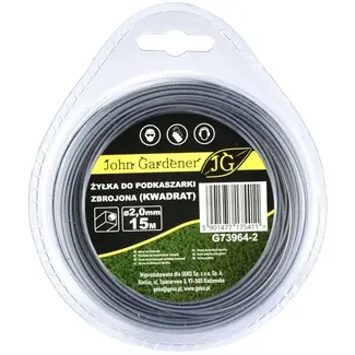 GEKO Versterkte nylondraad - vierkant - 2,0 mm - 15 m - hoge weerstand
