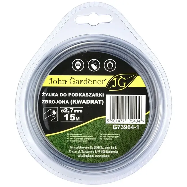 GEKO Versterkte vierkante maaidraad - 2,7 mm dik - 15 m lang - Hoge breukvastheid