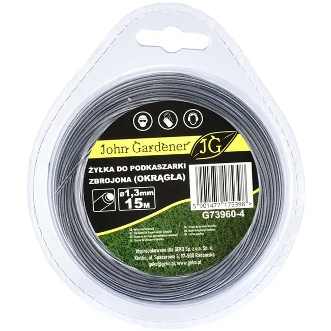 GEKO Versterkte nylondraad - rond - 1,3 mm - 15 m - extra duurzaam