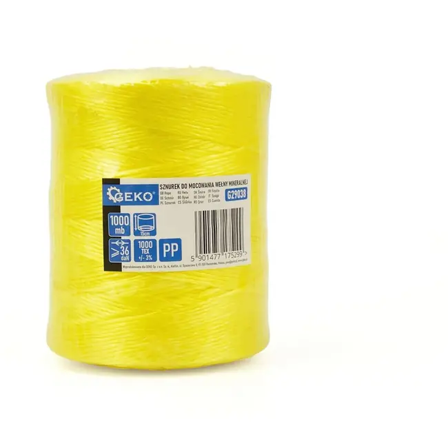 GEKO Minerale wol bevestigingskoord - 1000 m - Polypropyleen - Hoge treksterkte