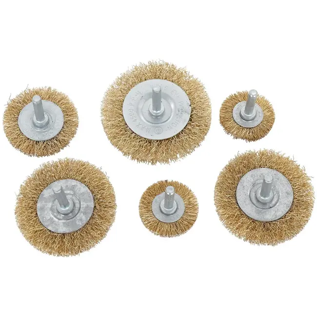 GEKO Set van 6 draadborstels - veelzijdige maten - duurzame kwaliteit - eenvoudig te monteren
